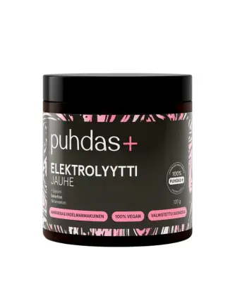 Puhdas+ Elektrolyyttijauhe, 120 g, Mansikka & Vadelma