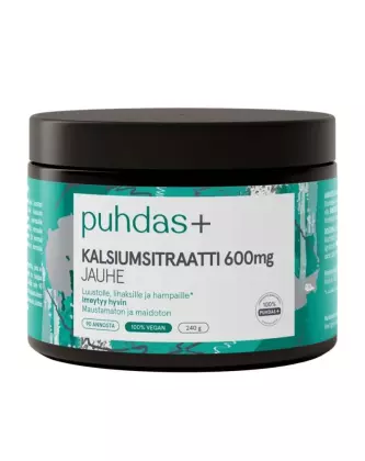 Puhdas+ Kalsiumsitraatti 600 mg (240&nbsp;g)