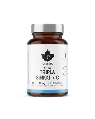 Puhdistamo Tripla Sinkki + C, 25 mg, 60 kaps.