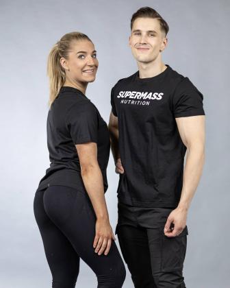 Supermass Nutrition Unisex T-paita, Musta