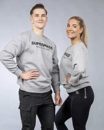 Supermass Nutrition Unisex Collegepusero, Harmaa