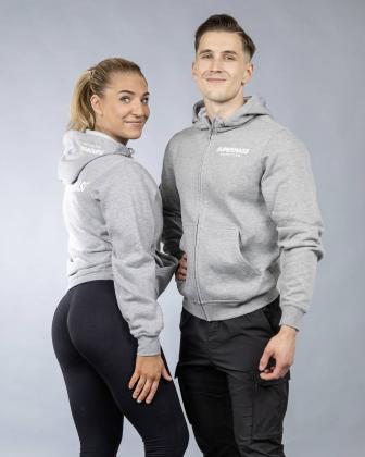 Supermass Nutrition Unisex Zip Hoodie, Harmaa