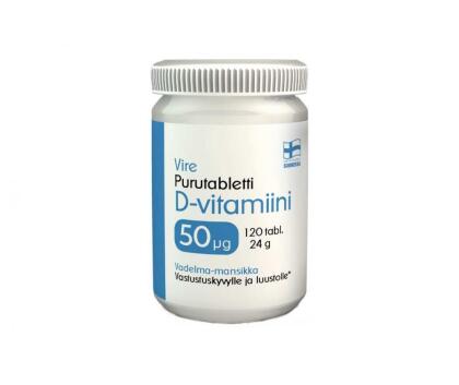 Vire D3-vitamiini 50 mcg, 120 purutabl.