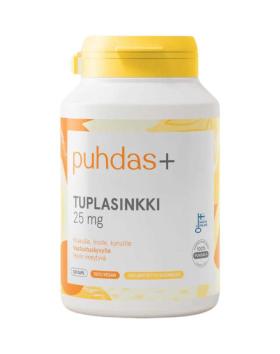 Puhdas+ Tuplasinkki 25 mg, 120 kaps. (02/25)