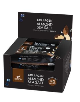 12 kpl Foodin Collagen Protein Bar, 50&nbsp;g, Almond Sea Salt