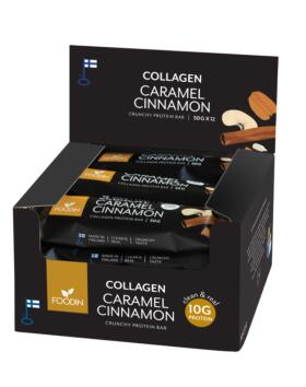 12 kpl Foodin Collagen Protein Bar, 50&nbsp;g, Caramel Cinnamon