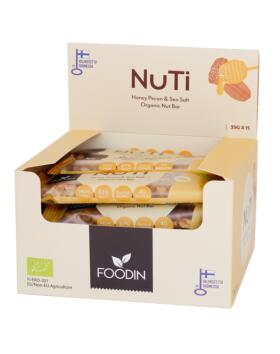 15 kpl Foodin NUTI, 35&nbsp;g, Honey, Pecan & Sea Salt