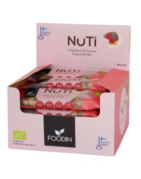 15 kpl Foodin NUTI, 35&nbsp;g, Lingonberry & Caramel