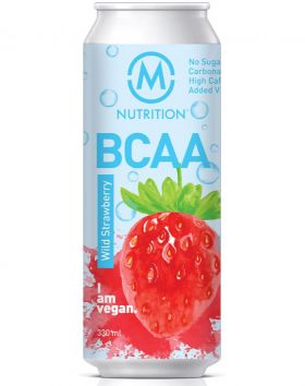 M-Nutrition BCAA-valmisjuoma, 330ml, Wild Strawberry