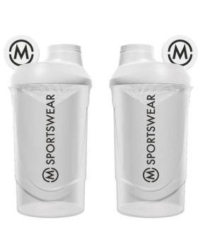 M-Sportswear Wave Shaker 600 ml, Läpinäkyvä / Valkoinen