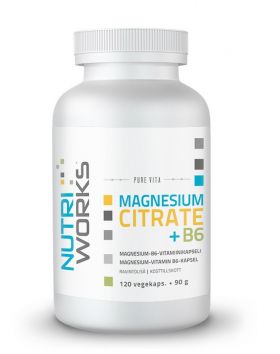 Nutri Works Magnesium Citrate+B6, 120 kaps.