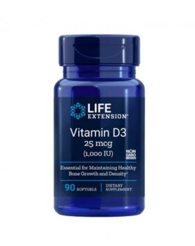 LifeExtension Vitamin D3, 25 mcg, 1000 IU, 90 kaps (04/25)