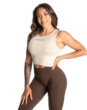 Better Bodies Laced Tank Top, Light Desert