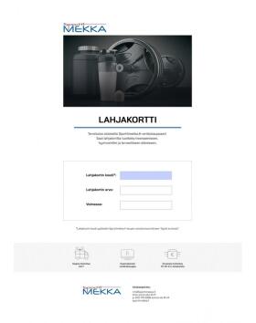 E-lahjakortti Sporttimekka.fi-verkkokauppaan