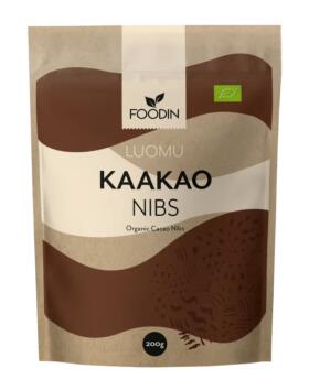 Foodin Luomu Kaakaonibs, 200&nbsp;g