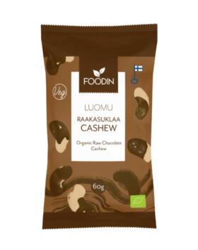 FOODIN Raakasuklaacashew, luomu, 60&nbsp;g