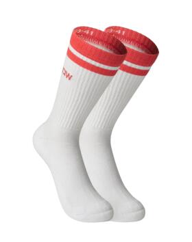 ICIW Training Striped Socks 2-Pack, White/Dark Pink Peach