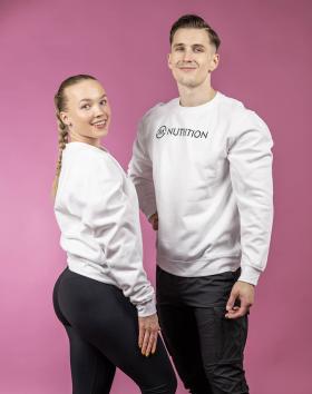 M-Nutrition Unisex Collegepusero, Valkoinen