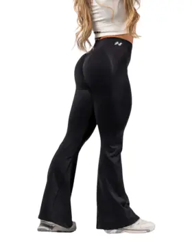 NEBBIA High-Waist Sculpting Flared Leggings FLOW SEAMLESS 498, Black
