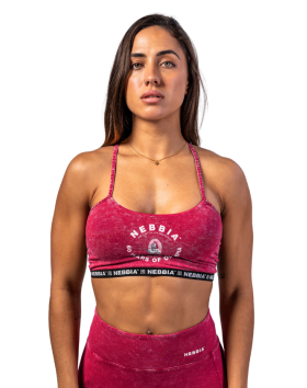 NEBBIA Washed Open Back Sports Bra Legacy 779, Red