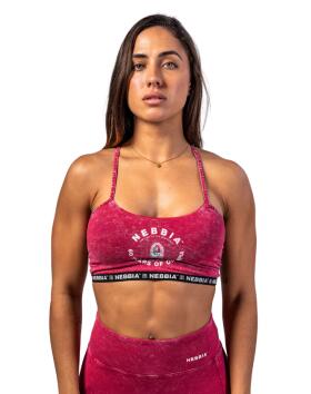 NEBBIA Washed Open Back Sports Bra Legacy 779, Red