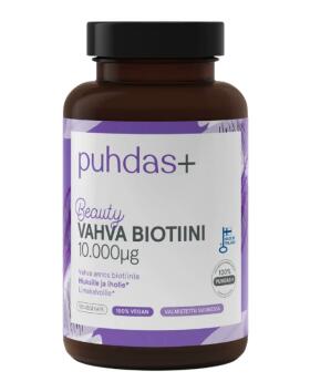 Puhdas+ Beauty Vahva Biotiini 10000 mcg, 120 kaps.