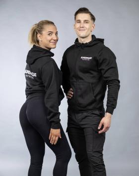 Supermass Nutrition Unisex Zip Hoodie, Musta