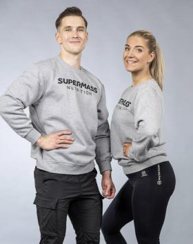 Supermass Nutrition Unisex Collegepusero, Harmaa