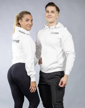 Supermass Nutrition Unisex Zip Hoodie, Valkoinen