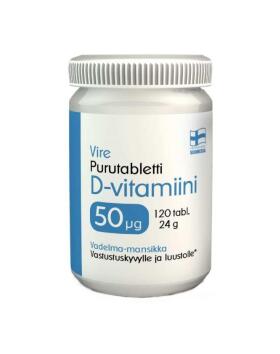 Vire D3-vitamiini 50 mcg, 120 purutabl.